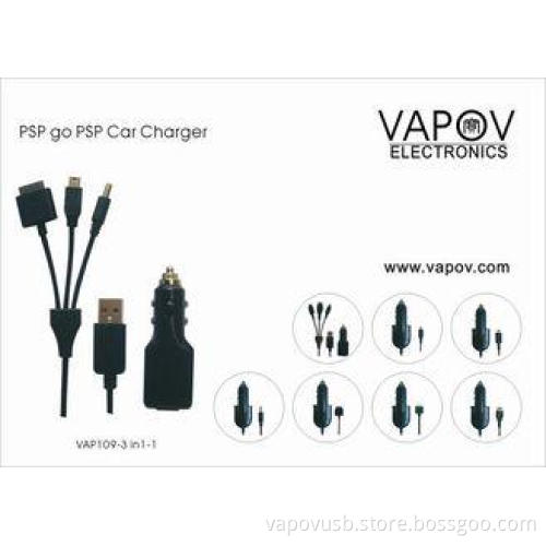 USB Cable Car Charger 3 in 1 For Sony Game Palyer PSP PSP